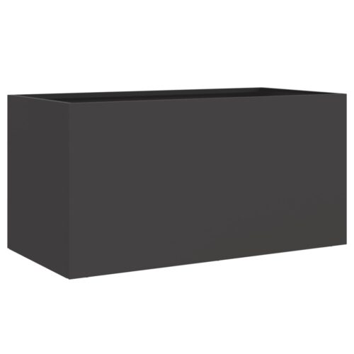 Raised Garden Bed Grow Box Pot Planter Cold Rolled Steel Black 62x30x29 cm