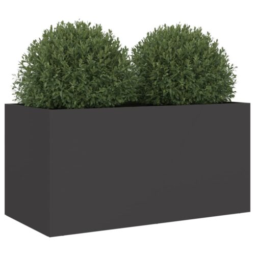 Raised Garden Bed Grow Box Pot Planter Cold Rolled Steel Black 62x30x29 cm - Image 4