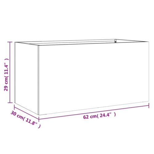 Raised Garden Bed Grow Box Pot Planter Cold Rolled Steel Black 62x30x29 cm - Image 10