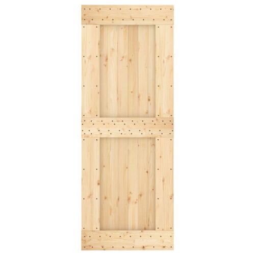 Sliding Door with Hardware Set 80x210cm Solid Wood Pine - Image 4