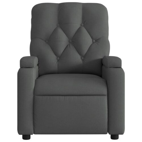 Massage Recliner Chair Dark Grey Fabric - Image 7