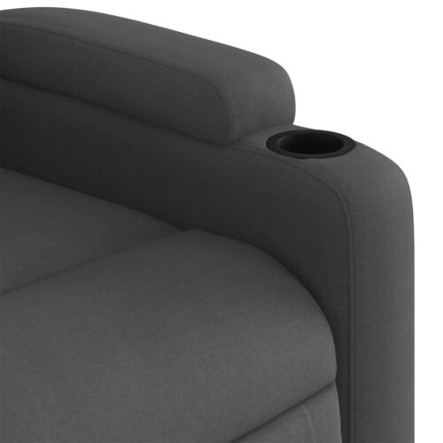Massage Recliner Chair Dark Grey Fabric - Image 9