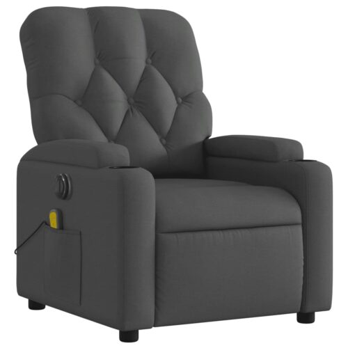Electric Massage Recliner Chair Dark Grey Fabric - Image 3