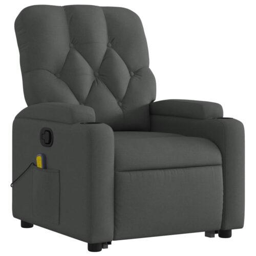 Stand-Up Lift Massage Recliner Chair Dark Grey Fabric - Image 3