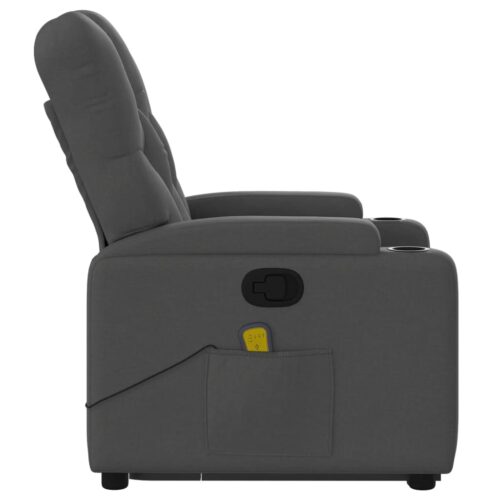 Stand-Up Lift Massage Recliner Chair Dark Grey Fabric - Image 9