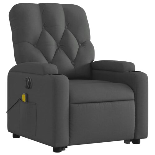 Electric Stand up Massage Recliner Chair Dark Grey Fabric - Image 3