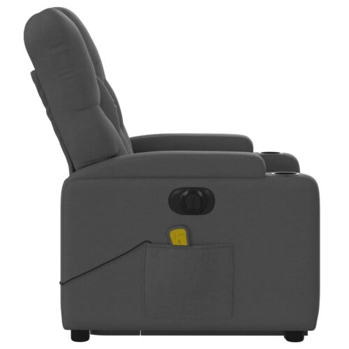 Electric Stand up Massage Recliner Chair Dark Grey Fabric - Image 9