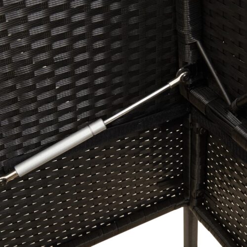 Garden Bench with Cushions Black Poly Rattan - Image 8