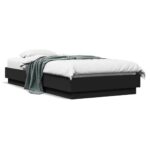 Bed Frame Black 90x190cm Engineered Wood