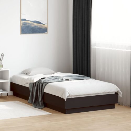 Bed Frame Black 90x190cm Engineered Wood - Image 3