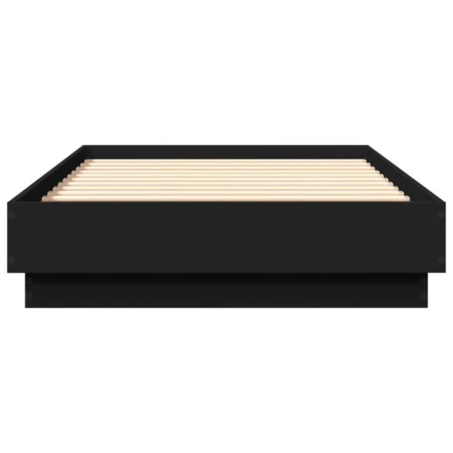 Bed Frame Black 90x190cm Engineered Wood - Image 4