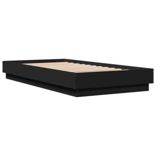 Bed Frame Black 90x190cm Engineered Wood - Image 6
