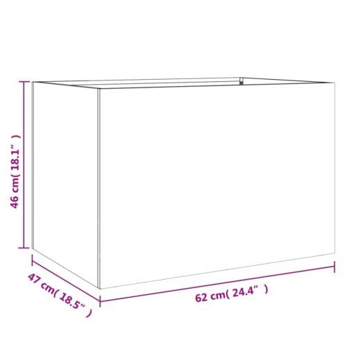 Raised Garden Bed Grow Box Pot Planter Cold Rolled Steel Anthracite 62x47x46cm - Image 10