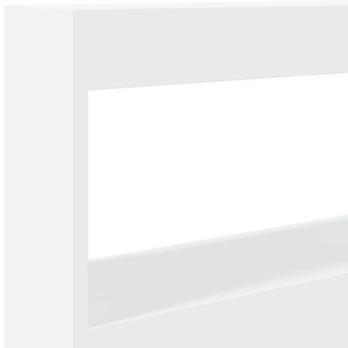 Headboard Cabinet with LED White 100x17x102cm - Image 9