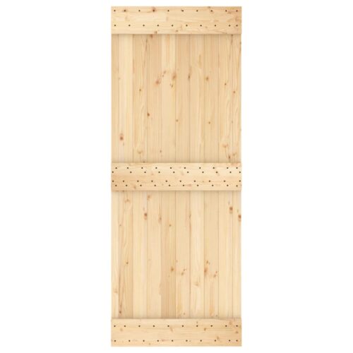 Sliding Door with Hardware Set 80x210cm Solid Wood Pine - Image 4