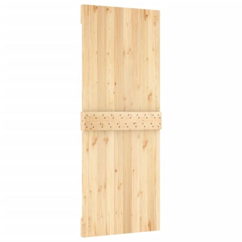 Sliding Door with Hardware Set 80x210cm Solid Wood Pine - Image 5