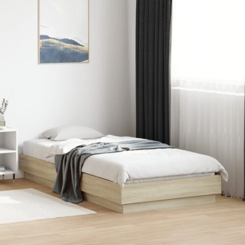 Bed Frame Sonoma Oak 90x190cm Engineered Wood - Image 3