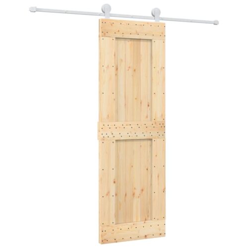 Sliding Door with Hardware Set 70x210cm Solid Wood Pine - Image 2