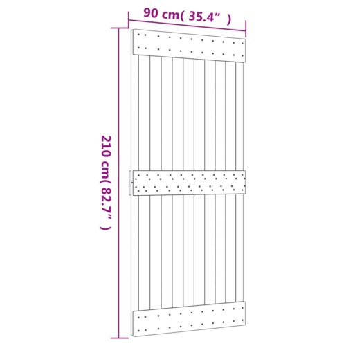 Sliding Door with Hardware Set 90x210cm Solid Wood Pine - Image 11