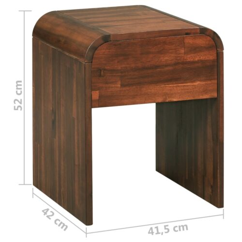 Nightstand 41.5x42x52cm Solid Acacia Wood - Image 6