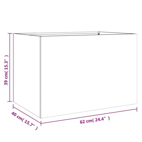 Raised Garden Bed Grow Box Pot Planter Cold Rolled Steel Anthracite 62x40x39cm - Image 8