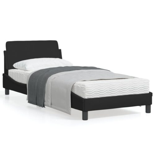 Bed Frame with Headboard "Dover" Black 90x190cm Fabric