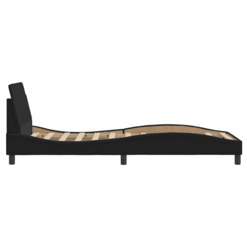 Bed Frame with Headboard "Dover" Black 90x190cm Fabric - Image 5