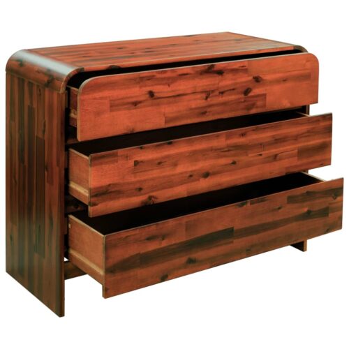 Chest of Drawers Solid Acacia Wood 90x37x75cm - Image 2