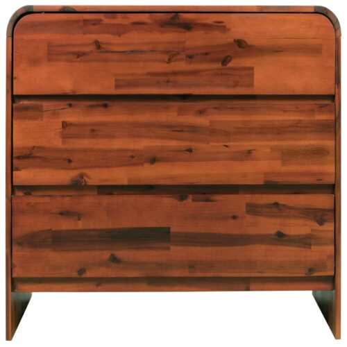 Chest of Drawers Solid Acacia Wood 90x37x75cm - Image 3