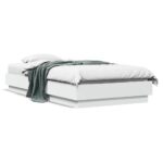 Bed Frame White 90x190cm Engineered Wood