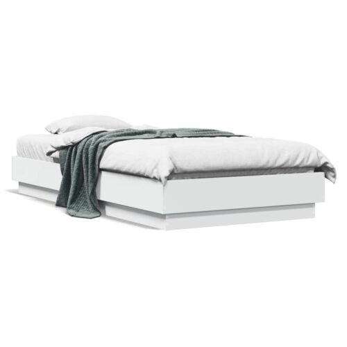 Bed Frame White 90x190cm Engineered Wood