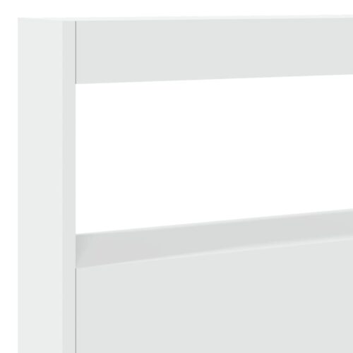 Headboard Cabinet with LED White 140x17x102cm - Image 9