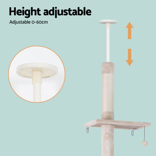 i.Pet Cat Tree 290cm Tower Scratching Cats Post Scratcher Floor to Ceiling Bed - Image 5