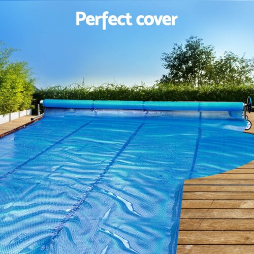 Aqua Buddy Pool Cover 11x6.2m 400 Micron Silver Swimming Pool Solar Blanket 6.55m Roller - Image 4