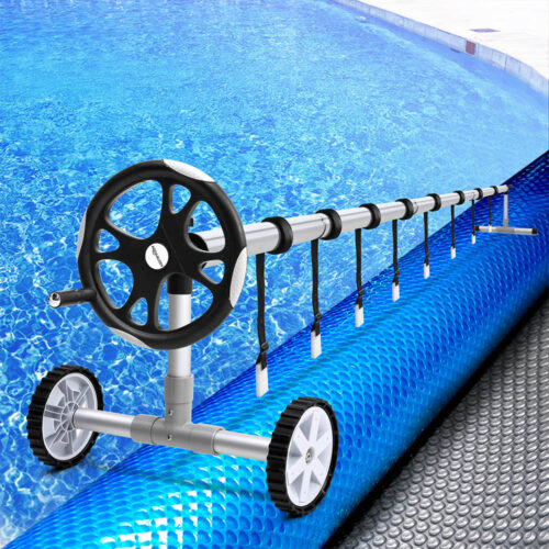 Aqua Buddy Pool Cover 11x6.2m 400 Micron Silver Swimming Pool Solar Blanket 6.55m Roller - Image 7