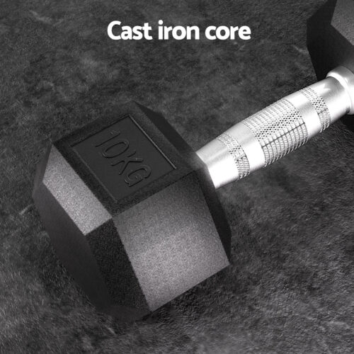 Everfit 20kg Hex Dumbbells Set Dumbbells Weights Lifting Bench Gym Workout 2x10kg - Image 4