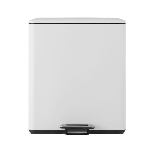 Cefito Pedal Bins Rubbish Bin Dual Compartment Waste Recycle Dustbins 40L White - Image 3