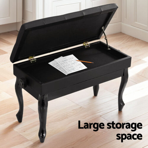 Alpha Piano Bench Stool Adjustable Height Keyboard Seat - Image 5