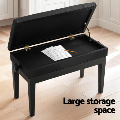 Alpha Piano Bench Stool Adjustable Height Keyboard Seat - Image 5