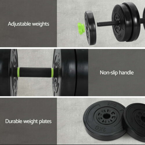 Everfit 25kg Adjustable Dumbbells Set Kettle Bell Weight Plates Barbells Gym - Image 5