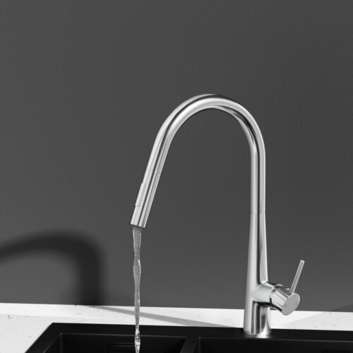 Kitchen Mixer Tap Pull Out Round 2 Mode Sink Basin Faucet Swivel WELS Chrome - Image 7