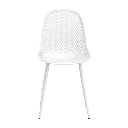 Gardeon 4PC Outdoor Dining Chairs PP Lounge Chair Patio Garden Furniture White - Image 3