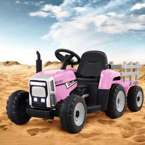 Rigo Kids Electric Ride On Car Tractor Toy Cars 12V Pink - Image 7