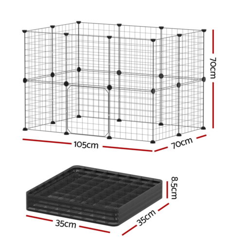 i.Pet Pet Dog Playpen Enclosure Cage 20 Panel Puppy Fence Play Pen Foldable Metal - Image 2