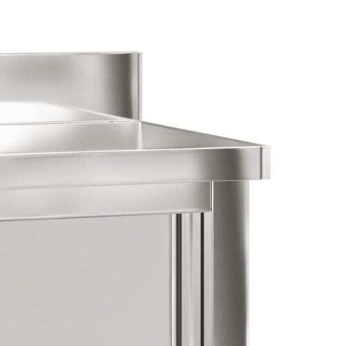 Kitchen Work Table with Sliding Doors Stainless Steel - Image 10