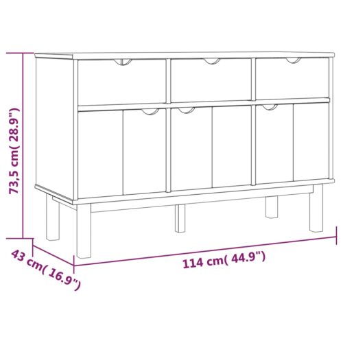 Sideboard OTTA 114x43x73.5cm Solid Wood Pine - Image 6