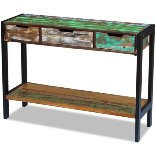 Sideboard 3 Drawers Solid Reclaimed Wood - Image 5