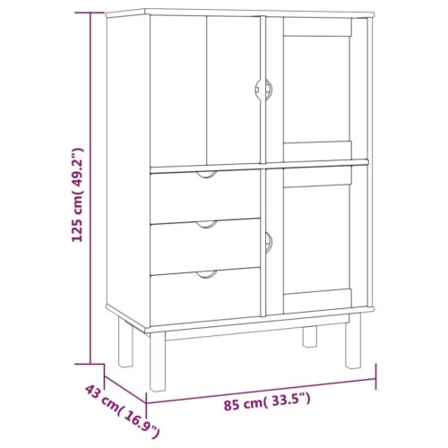 Highboard OTTA 85x43x125cm Solid Wood Pine - Image 6
