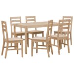 7-Piece Dining Set Solid Wood Acacia