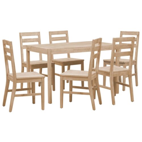 7-Piece Dining Set Solid Wood Acacia